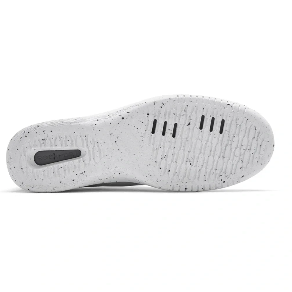 Rockport Sneakers Men’s Leather Lace-Up Pull-On Tab Truflex Sole Speckle Gray